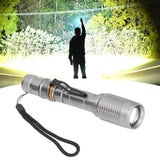 Telescopic Zoomable Flashlight 5 Lighting Modes 5000LM Waterproof Bright Flashlight for Outdoor Adventure Camping Home Gray