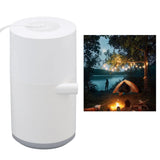 Electric Vacuum Pump USB Charging Inflatable Pump with 4 Lighting Gear for Outdoor Camping White