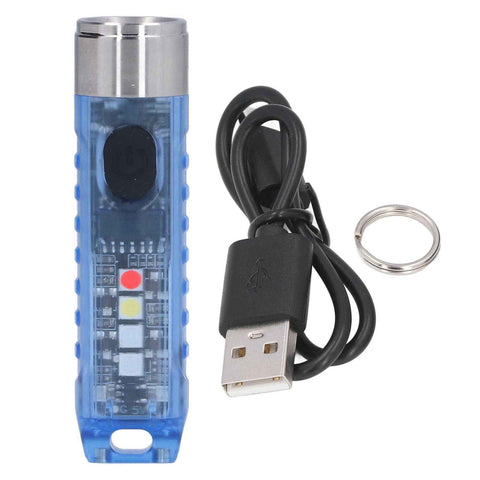 Keychain Flashlight 10 Lighting Modes 5LED TYPE C Fast Charging IP65 Waterproof Portable Keychain Light with Magnetic Base Blue In Australia - Darrahopens