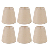 6PCS Linen Fabric Lamp Shade Cover Cylindrical Lampshade with Iron Support for Household Light In Australia - Darrahopens