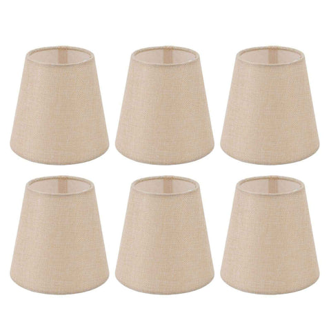 6PCS Linen Fabric Lamp Shade Cover Cylindrical Lampshade with Iron Support for Household Light In Australia - Darrahopens