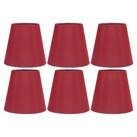 6PCS Fabric Lampshade Modern Simple Good Light Transmission Table Lamp Shade for E14 Bulb Miniature Bulb for Ceiling Lamp A3 01 Wine Red In Australia - Darrahopens