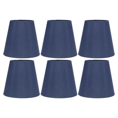 6PCS Fabric Lampshade Modern Simple Good Light Transmission Table Lamp Shade for E14 Bulb Miniature Bulb for Ceiling Lamp A3 02 Dark Blue In Australia - Darrahopens