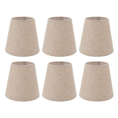6Pcs Small Lamp Shade Clip On Drum Linen Fabric Lampshade for Candle Bulbs Lighting Accessories
