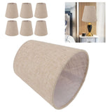 6Pcs Small Lamp Shade Clip On Drum Linen Fabric Lampshade for Candle Bulbs Lighting Accessories