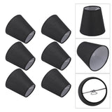 6Pcs Lampshade Lamp Shade Modern Simple Style Home Decoration Black for Small E14 Bulb
