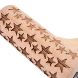 Snowflakes Elk Printing Rolling Pin Engraved Rolling Pin Hand Held Wooden Baking Tool In Australia - Darrahopens