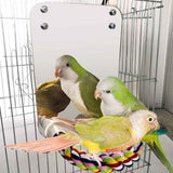 Bird Mirror Toy with Rope Mirror Perch Parrot Bite Toy Parrot Claw Perches Bird Cage Chew Toy In Australia - Darrahopens