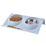 Double Bowls for Dog Stainless Steel Pet Bowl Splashproof Feeding Bowl for Pet In Australia - Darrahopens