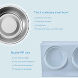 Double Bowls for Dog Stainless Steel Pet Bowl Splashproof Feeding Bowl for Pet In Australia - Darrahopens