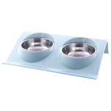 Double Bowls for Dog Stainless Steel Pet Bowl Splashproof Feeding Bowl for Pet In Australia - Darrahopens