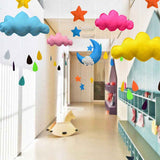 Ceiling Mobile Hanging Cloud Decorations Rainbow Mobile Cloud Ceiling Decor Durable Portable Felt Floating Cloud Room Decoration Pendant