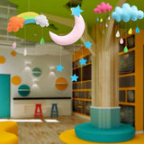 Ceiling Mobile Hanging Cloud Decorations Rainbow Mobile Cloud Ceiling Decor Durable Portable Felt Floating Cloud Room Decoration Pendant