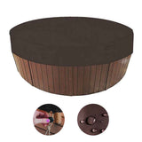 Round Hot Tub Cover Pool Dust Cover Bathtub Drawstring Oxford Cloth Cover for Outdoor Pool Brown In Australia - Darrahopens