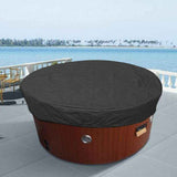 Round Hot Tub Cover Pool Dust Cover Bathtub Drawstring Oxford Cloth Cover for Outdoor Pool Brown In Australia - Darrahopens