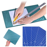 A4 PVC Grid Lines Cutting Board Professional Self Healing Cutting Mat Multipurpose for Quilting Sewing Scrapbooking DIY Craft Blue