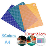 A4 PVC Grid Lines Cutting Board Professional Self Healing Cutting Mat Multipurpose for Quilting Sewing Scrapbooking DIY Craft Blue