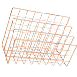Letter Holder Iron Metal Three Grid Bookcase Holder Multifunctional File Sorter Organizer In Australia - Darrahopens