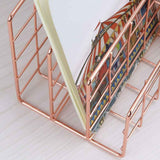 Letter Holder Iron Metal Three Grid Bookcase Holder Multifunctional File Sorter Organizer In Australia - Darrahopens