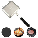 Aluminum Double Sided Frying Pan Dual Sided Sandwich Maker Pan with Handles Nonstick Griddle Pan Toast Pan In Australia - Darrahopens