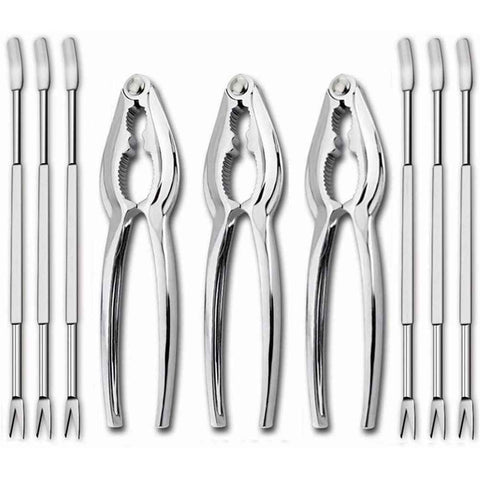 12PCS Seafood Tools Crab Sheller Forks Set Opener Shellfish Lobster Leg Sheller Kitchen Accessories