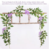 Artificial Flowers Wisteria Garland Vine Simulation Wreath Rattan Hanging Garland for Home Garden Ceremony Wedding Arch Floral Decor