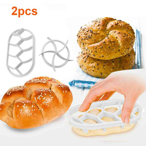 2PCS Dough Press Mold Set Baking Bread Rolls Mold Plastic Pastry Cutters In Australia - Darrahopens