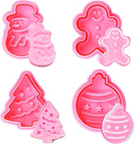 4 Pcs Christmas Biscuits Cutters Set Christmas Tree Snowman Gingerbread Egg Stamper Spring Loaded Handle Cutter In Australia - Darrahopens