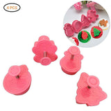 4 Pcs Christmas Biscuits Cutters Set Christmas Tree Snowman Gingerbread Egg Stamper Spring Loaded Handle Cutter In Australia - Darrahopens