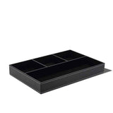 4 Compartments Leatherette Valet Tray Desk Dresser Top Organizer Box for Wallets Coins Keys and Jewelry In Australia - Darrahopens