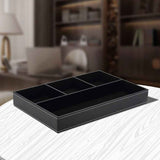 4 Compartments Leatherette Valet Tray Desk Dresser Top Organizer Box for Wallets Coins Keys and Jewelry In Australia - Darrahopens