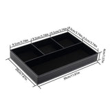 4 Compartments Leatherette Valet Tray Desk Dresser Top Organizer Box for Wallets Coins Keys and Jewelry