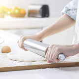 Stainless Steel Rolling Pin Non Stick Rolling Pin for Baking Dough Pizza Pie Baking Making Tool Kitchen Accessories