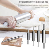 Stainless Steel Rolling Pin Non Stick Rolling Pin for Baking Dough Pizza Pie Baking Making Tool Kitchen Accessories