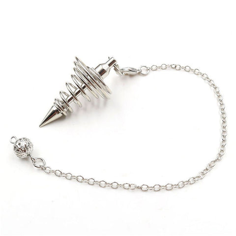 Metal Spiritual Pendulum for Divination Threaded Dowsing Pendulum Healing Pendulum Chain