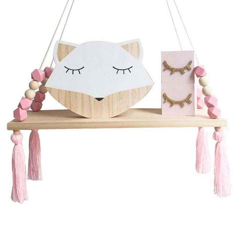 Ins Style Wall Shelf Child Decorative Shelf Hanging with Rope and Wooden Board Princess Bedroom In Australia - Darrahopens