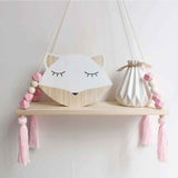 Ins Style Wall Shelf Child Decorative Shelf Hanging with Rope and Wooden Board Princess Bedroom In Australia - Darrahopens