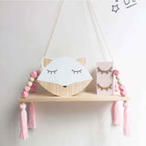 Ins Style Wall Shelf Child Decorative Shelf Hanging with Rope and Wooden Board Princess Bedroom In Australia - Darrahopens
