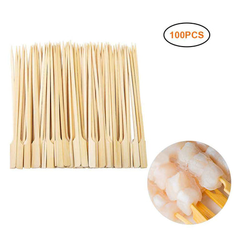 100PCS Barbecue Bamboo Skewers Disposable Bamboo Stick Barbecue Paddle Skewers In Australia - Darrahopens
