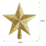 20cm Star Christmas Tree Topper Glitter Christmas Tree Decoration for Party Home Decoration In Australia - Darrahopens