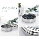 Round Mosquito Coil Holder Stainless Steel Mosquito Coil Disk Portable Mosquito Coil Tray with Hollow Cover In Australia - Darrahopens