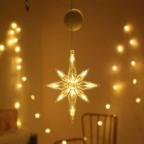 Window Sucker Holiday Lamp LED Christmas Trees Deer Bell Star Santa Hanging Garland Light Wall Decorative In Australia - Darrahopens