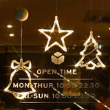 Window Sucker Holiday Lamp LED Christmas Trees Deer Bell Star Santa Hanging Garland Light Wall Decorative In Australia - Darrahopens