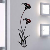 Flower Mirror Wall Sticker Removable Mirror Sticker Modern Wall Sticker Home Decoration
