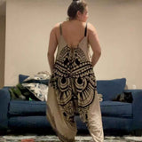 Owl Romper Dress for Women Funny V Neck Printed Romper Dress Spaghetti Strap Owl Face Jumpsuit In Australia - Darrahopens