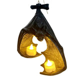 Halloween Bat-Shaped Candlestick Resin Hanging Garden Statue Sculptures Crafts Candle Holder for Patio Porch Garden Decoration In Australia - Darrahopens
