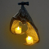 Halloween Bat-Shaped Candlestick Resin Hanging Garden Statue Sculptures Crafts Candle Holder for Patio Porch Garden Decoration In Australia - Darrahopens
