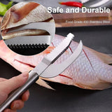 Fish Scaler Remover Cutter Stainless Steel Sawtooth Remover with Handle Multi Functional Home Kitchen Tool