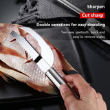 Fish Scaler Remover Cutter Stainless Steel Sawtooth Remover with Handle Multi Functional Home Kitchen Tool