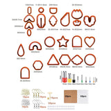 142 Pcs Polymer Clay Cutters Set Clay Earring Cutters with Earrings Accessories for Polymer Clay Jewelry Making